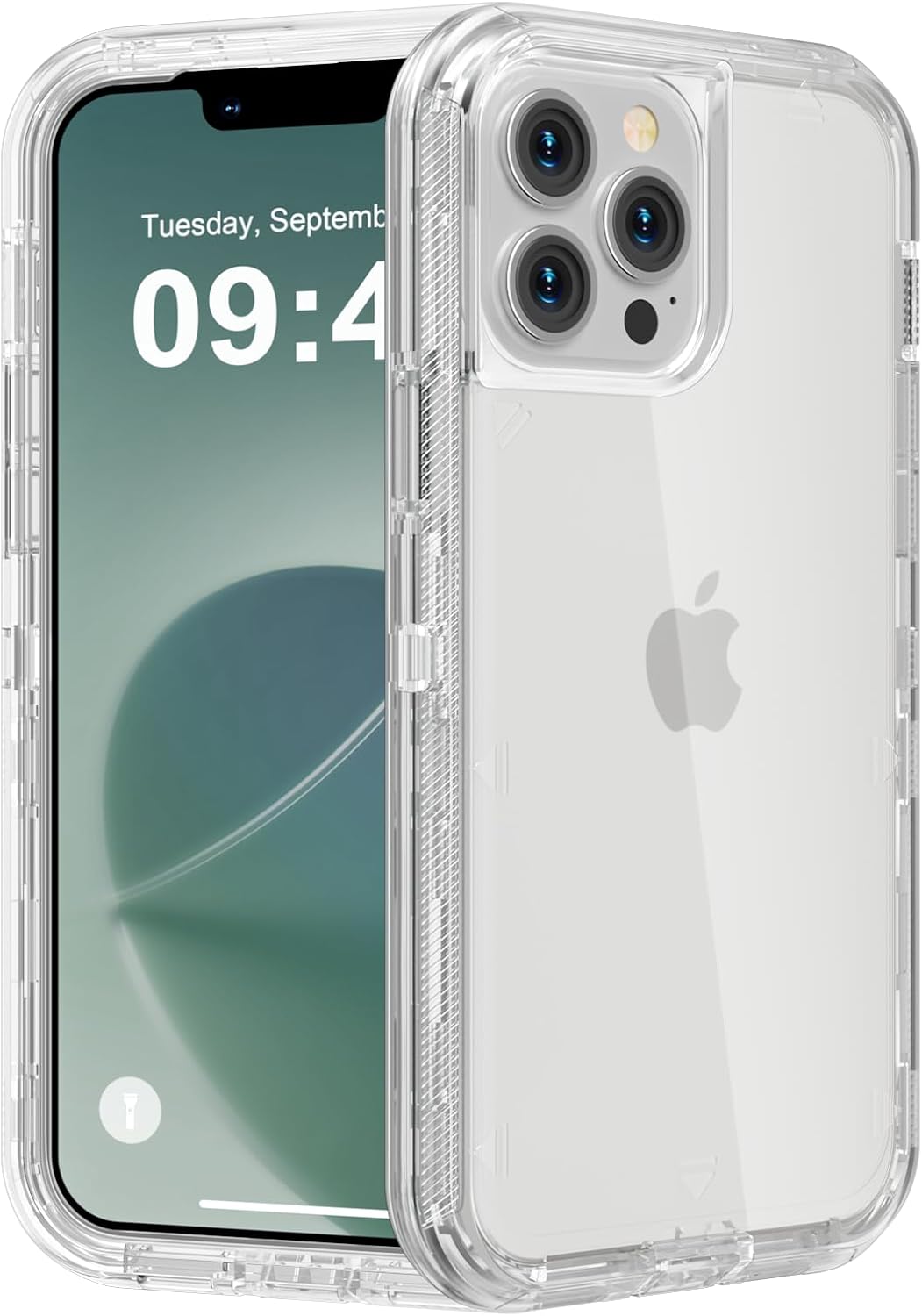 iPhone Case - Heavy Duty Shockproof Protection Phone Cases, Anti-Drop, Dual Layer Transparent Protective Cover Compatible with iPhone 12/12 Pro, 6.1'', Clear