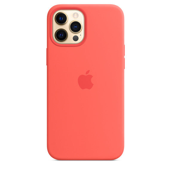 Genuine Apple OEM iPhone 12 Pro Max Silicone Case Pink Citrus with MagSafe