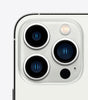 Close-up of Apple iPhone 13 Pro Max rear triple camera system and flash in silver color, network unlocked 128GB model