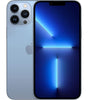 Apple iPhone 13 Pro Max Sierra Blue showing front display and triple rear cameras, 128GB, unlocked, very good condition
