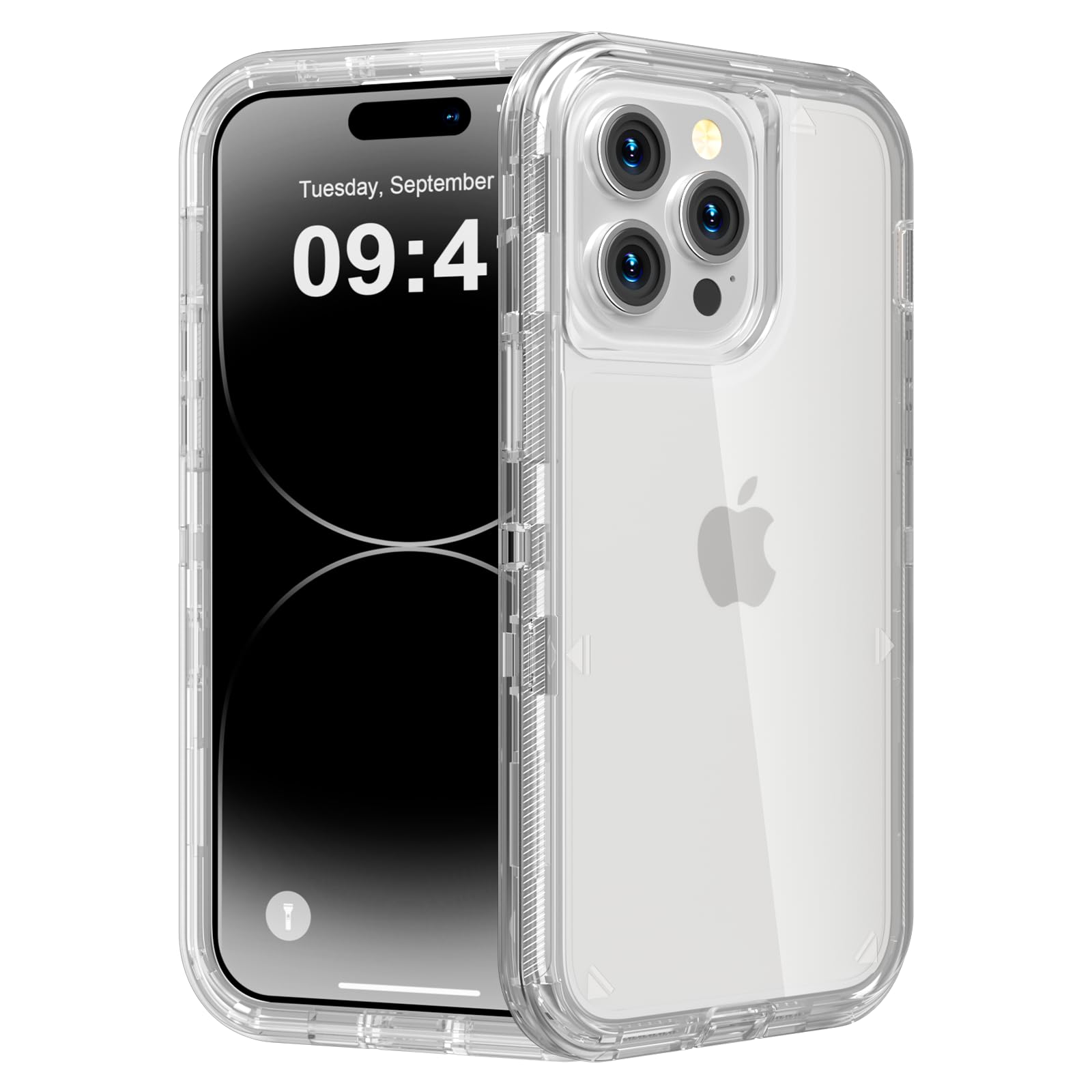 for iPhone 15 Case, Heavy Duty Shockproof Protection Phone Cases, Anti-Drop, Dual Layer Transparent Protective Cover Compatible with iPhone 15, 6.1 inch,Crystal Pink