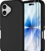 Annymall for iPhone 17 Case with Screen Protector, Heavy Duty 3-Layer Drop Protection DustProof, Military Grade Shock-Absorbing Rugged Bumper Phone Cases Cover for Apple iPhone 17 6.3" 2025 (Black)