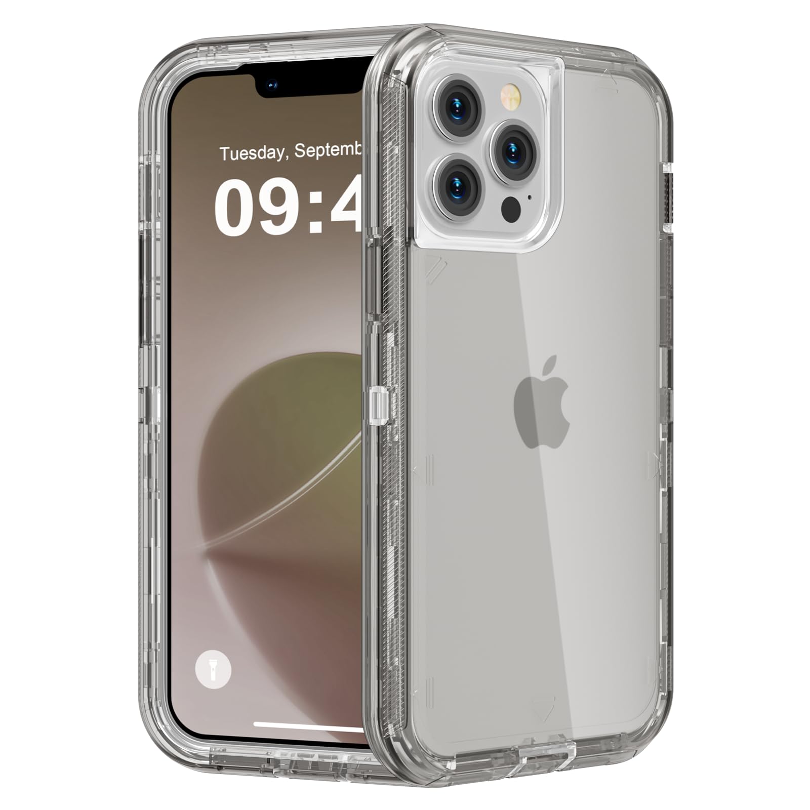 for iPhone 12 Case/iPhone 12 Pro Case, Heavy Duty Shockproof Protection Phone Cases, Anti-Drop, Dual Layer Transparent Protective Cover Compatible with iPhone 12/12 Pro, 6.1'', Clear
