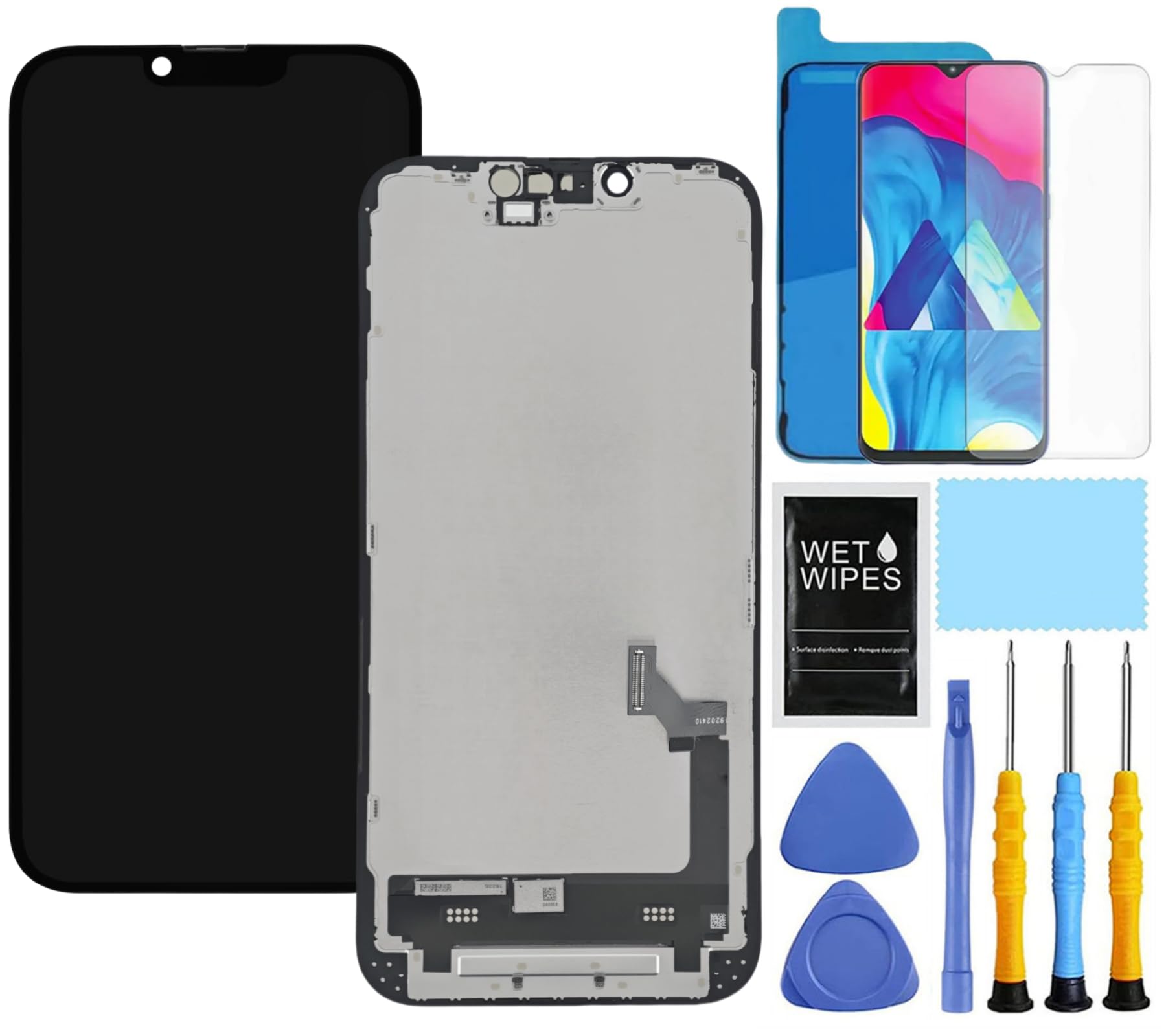 for iPhone 15 Screen Replacement for iPhone 15 Screen Replacement kit for iPhone 15 LCD Display digitizer A2846 A3089 A3092 A3090 Touch Screen Assembly with Repair Tools 6.1 inch Black