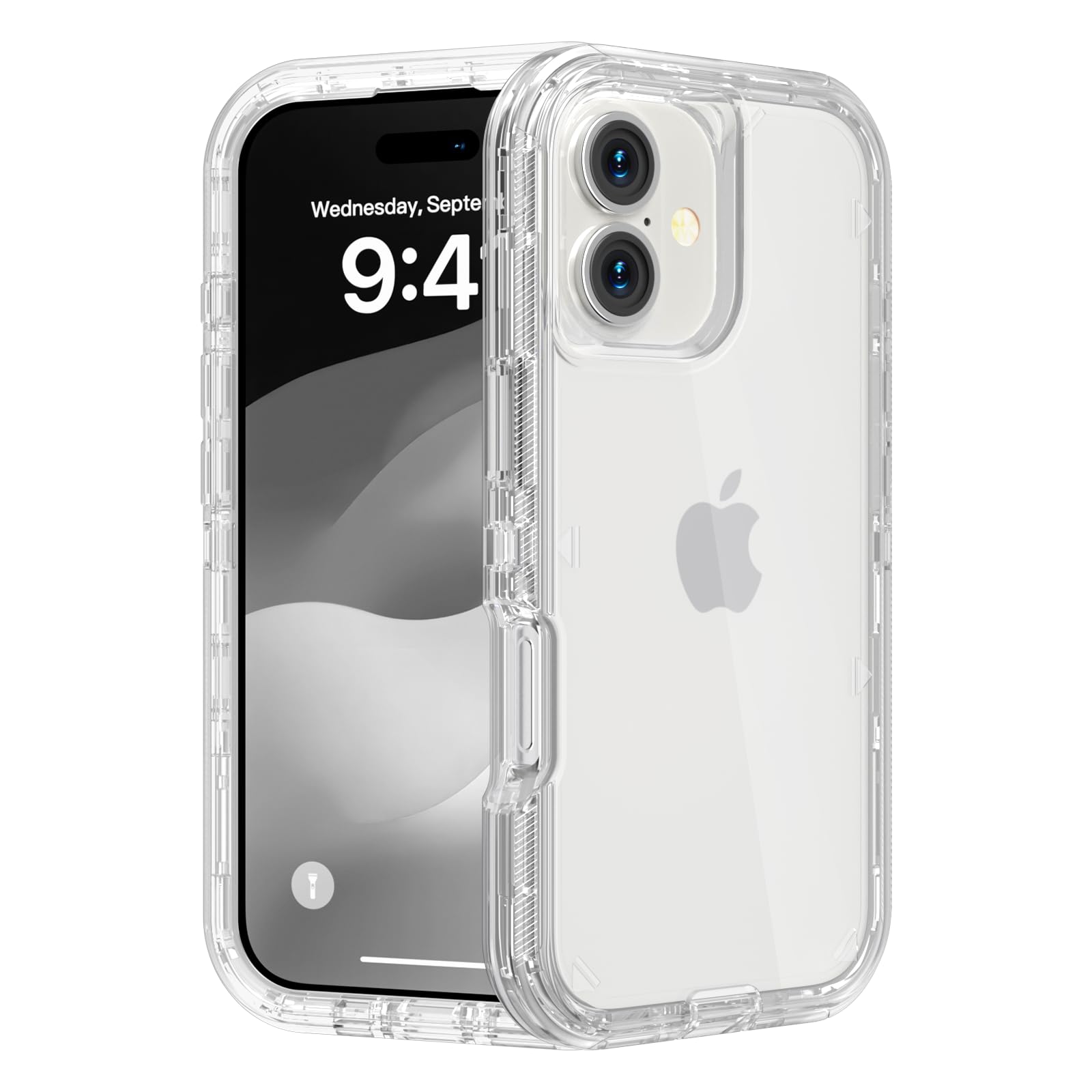 for iPhone 15 Case, Heavy Duty Shockproof Protection Phone Cases, Anti-Drop, Dual Layer Transparent Protective Cover Compatible with iPhone 15, 6.1 inch,Crystal Pink