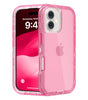 for iPhone 15 Case, Heavy Duty Shockproof Protection Phone Cases, Anti-Drop, Dual Layer Transparent Protective Cover Compatible with iPhone 15, 6.1 inch,Crystal Pink