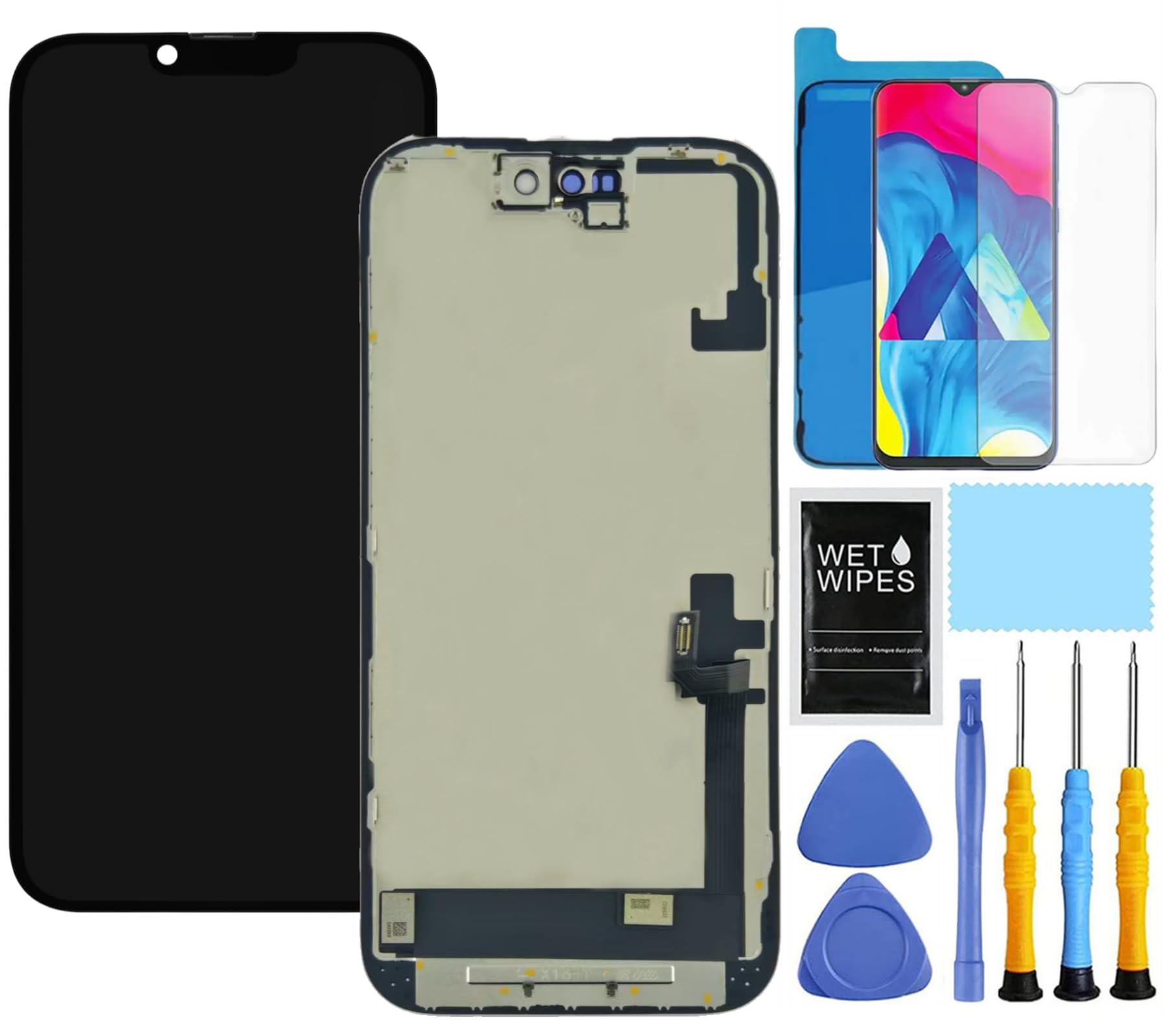 for iPhone 15 Screen Replacement for iPhone 15 Screen Replacement kit for iPhone 15 LCD Display digitizer A2846 A3089 A3092 A3090 Touch Screen Assembly with Repair Tools 6.1 inch Black