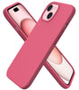 ORNARTO Compatible with iPhone 15 Case 6.1, Slim Liquid Silicone 3 Layers Full Covered Soft Gel Rubber Phone Case, Anti-Scratch Shockproof Protective Cover 6.1 Inch, Chalk Pink