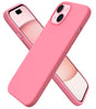 ORNARTO Compatible with iPhone 15 Case 6.1, Slim Liquid Silicone 3 Layers Full Covered Soft Gel Rubber Phone Case, Anti-Scratch Shockproof Protective Cover 6.1 Inch, Chalk Pink