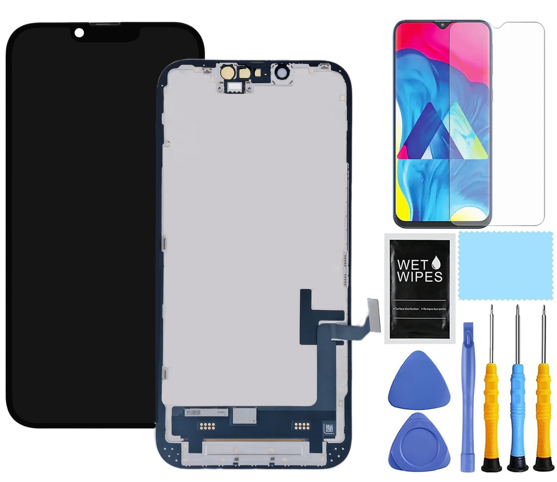 for iPhone 15 Screen Replacement for iPhone 15 Screen Replacement kit for iPhone 15 LCD Display digitizer A2846 A3089 A3092 A3090 Touch Screen Assembly with Repair Tools 6.1 inch Black
