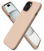 ORNARTO Compatible with iPhone 15 Case 6.1, Slim Liquid Silicone 3 Layers Full Covered Soft Gel Rubber Phone Case, Anti-Scratch Shockproof Protective Cover 6.1 Inch, Chalk Pink