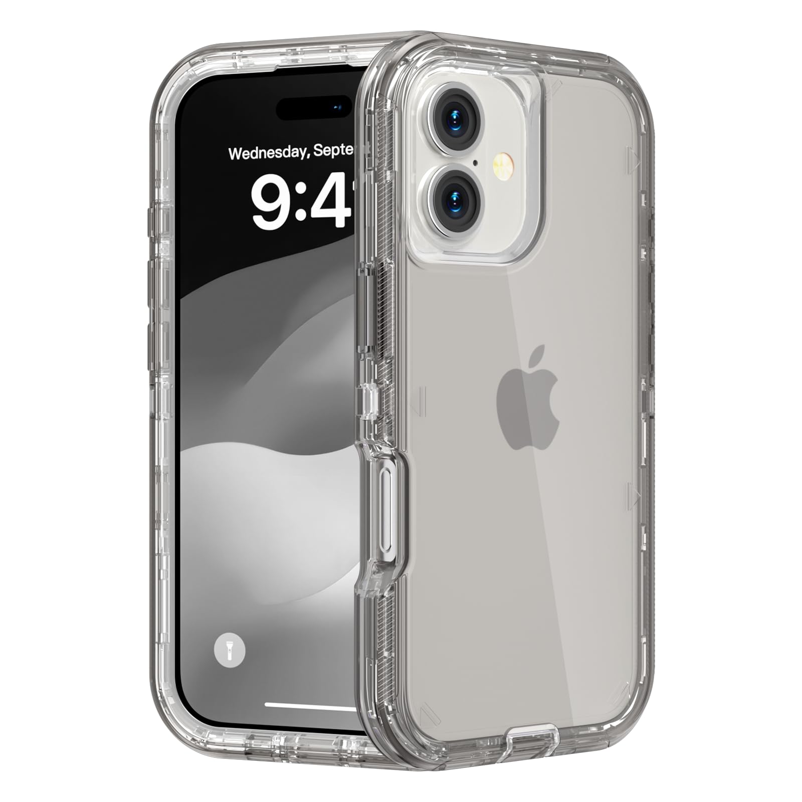 for iPhone 12 Case/iPhone 12 Pro Case, Heavy Duty Shockproof Protection Phone Cases, Anti-Drop, Dual Layer Transparent Protective Cover Compatible with iPhone 12/12 Pro, 6.1'', Clear