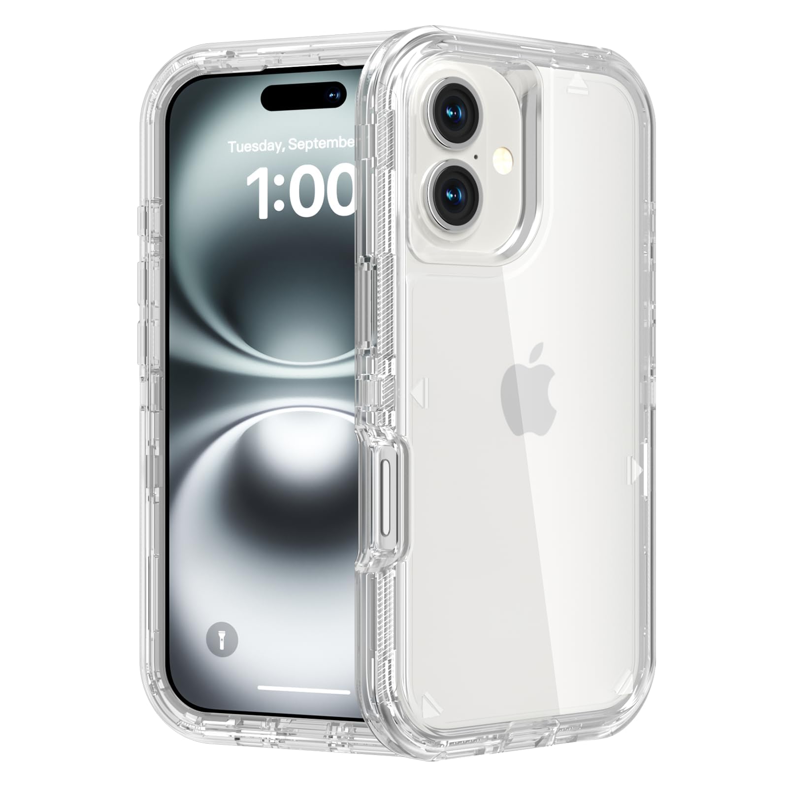 for iPhone 12 Case/iPhone 12 Pro Case, Heavy Duty Shockproof Protection Phone Cases, Anti-Drop, Dual Layer Transparent Protective Cover Compatible with iPhone 12/12 Pro, 6.1'', Clear