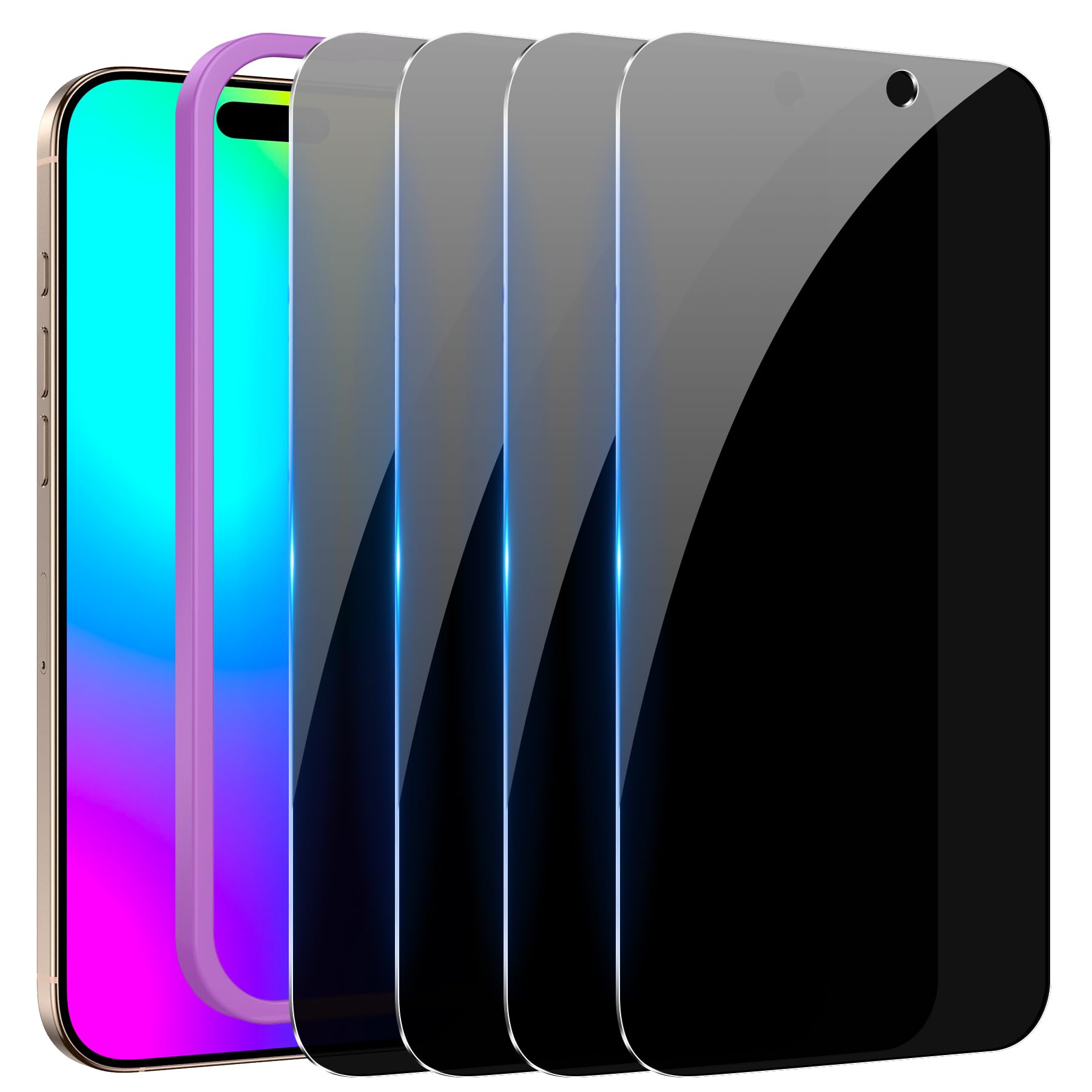 2 Pack Privacy Screen Protector for iPhone 12/12 Pro 6.1 inch, Anti-Spy Screen Protector Tempered Glass Film Shatterproof/Anti-Scratch/Touch Sensitive/No Air Bubbles/Easy to Install