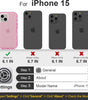 for iPhone 15 Case, Heavy Duty Shockproof Protection Phone Cases, Anti-Drop, Dual Layer Transparent Protective Cover Compatible with iPhone 15, 6.1 inch,Crystal Pink