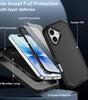 Annymall for iPhone 17 Case with Screen Protector, Heavy Duty 3-Layer Drop Protection DustProof, Military Grade Shock-Absorbing Rugged Bumper Phone Cases Cover for Apple iPhone 17 6.3" 2025 (Black)