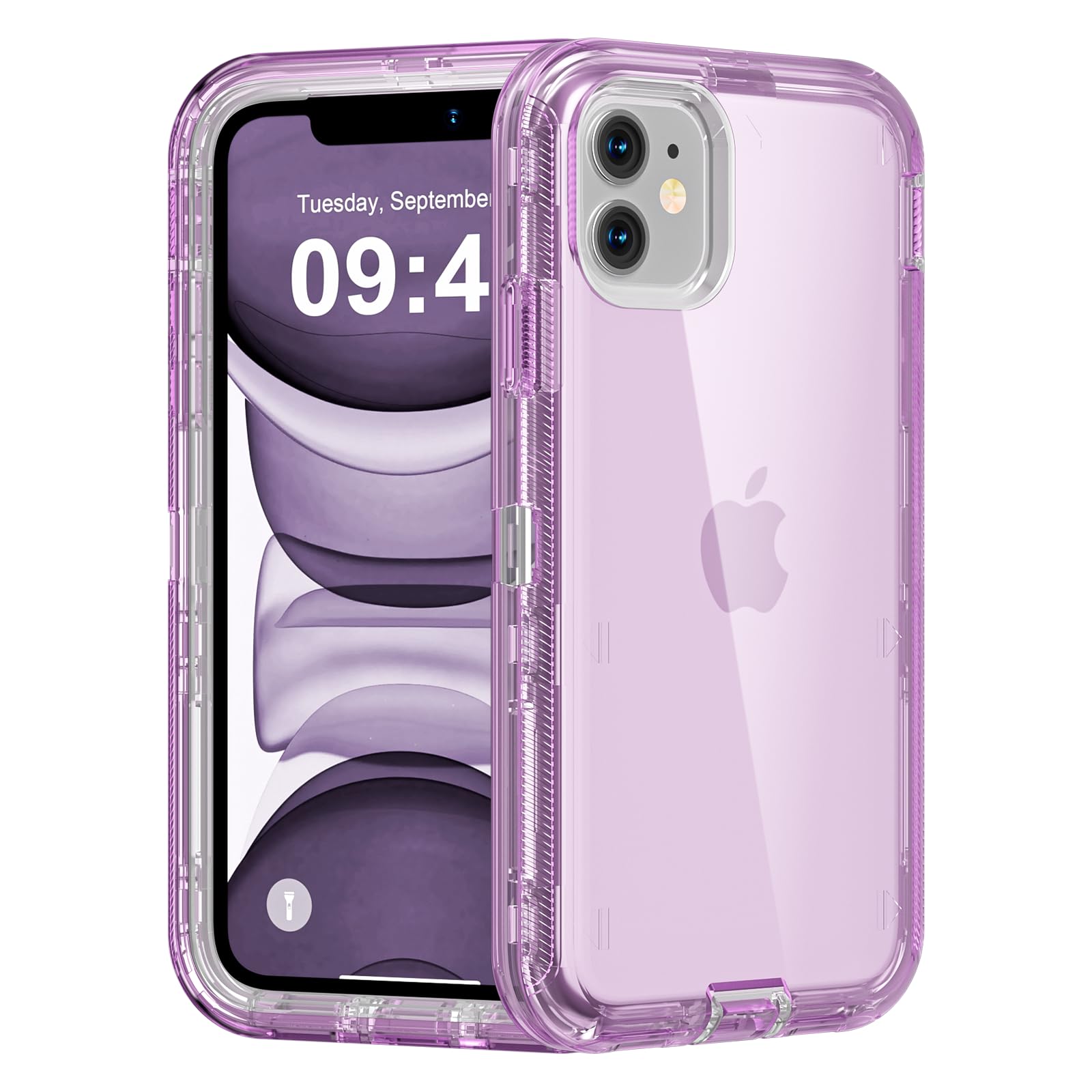 for iPhone 15 Case, Heavy Duty Shockproof Protection Phone Cases, Anti-Drop, Dual Layer Transparent Protective Cover Compatible with iPhone 15, 6.1 inch,Crystal Pink