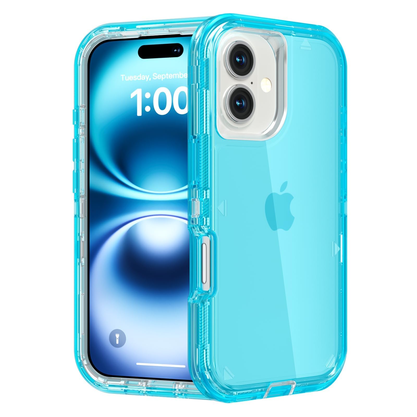 for iPhone 12 Case/iPhone 12 Pro Case, Heavy Duty Shockproof Protection Phone Cases, Anti-Drop, Dual Layer Transparent Protective Cover Compatible with iPhone 12/12 Pro, 6.1'', Clear
