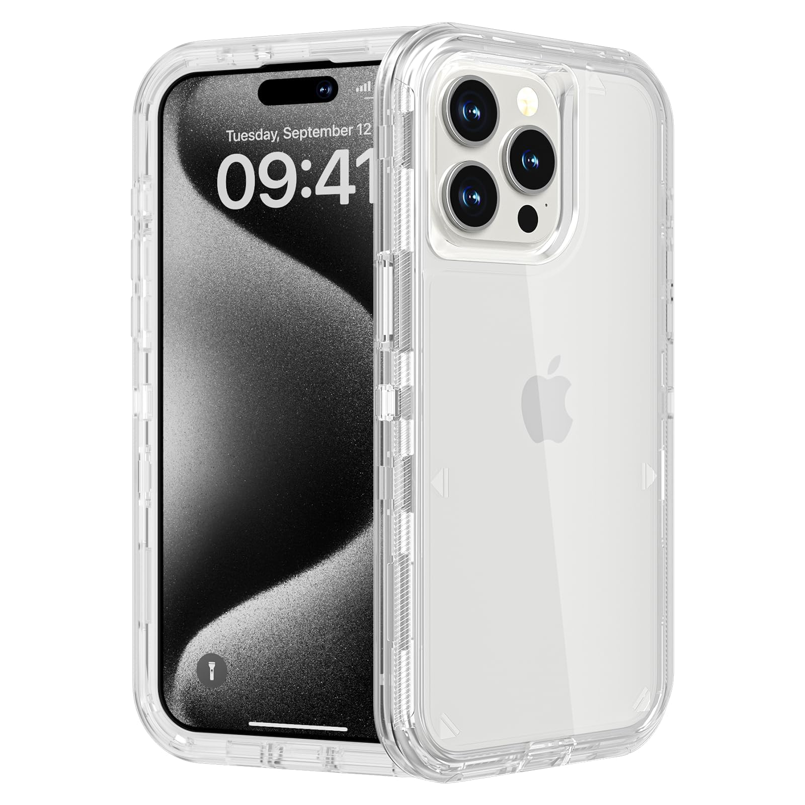 for iPhone 12 Case/iPhone 12 Pro Case, Heavy Duty Shockproof Protection Phone Cases, Anti-Drop, Dual Layer Transparent Protective Cover Compatible with iPhone 12/12 Pro, 6.1'', Clear