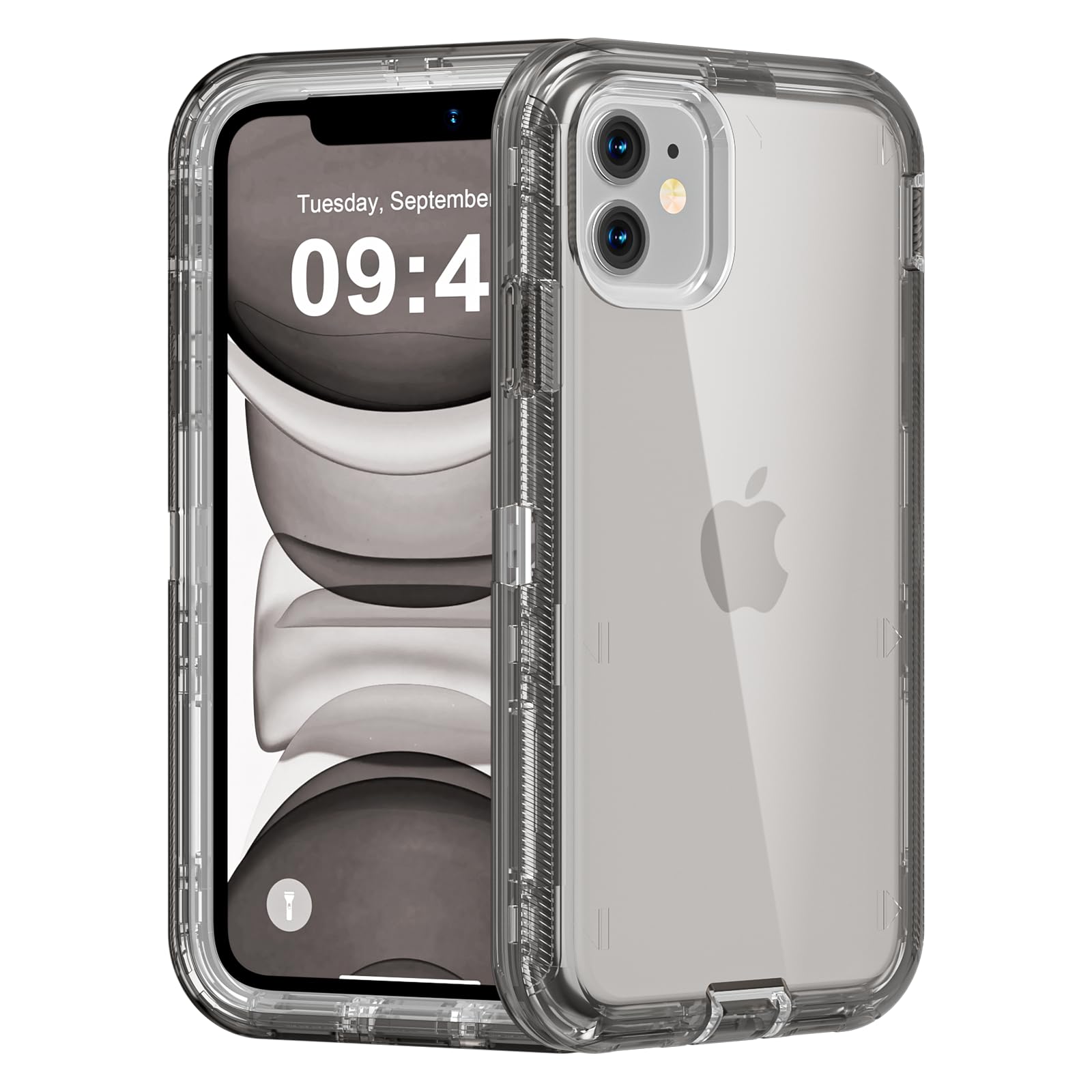 for iPhone 12 Case/iPhone 12 Pro Case, Heavy Duty Shockproof Protection Phone Cases, Anti-Drop, Dual Layer Transparent Protective Cover Compatible with iPhone 12/12 Pro, 6.1'', Clear