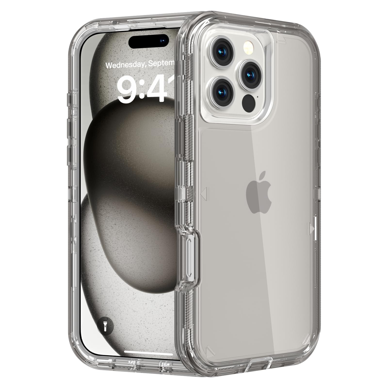 for iPhone 12 Case/iPhone 12 Pro Case, Heavy Duty Shockproof Protection Phone Cases, Anti-Drop, Dual Layer Transparent Protective Cover Compatible with iPhone 12/12 Pro, 6.1'', Clear