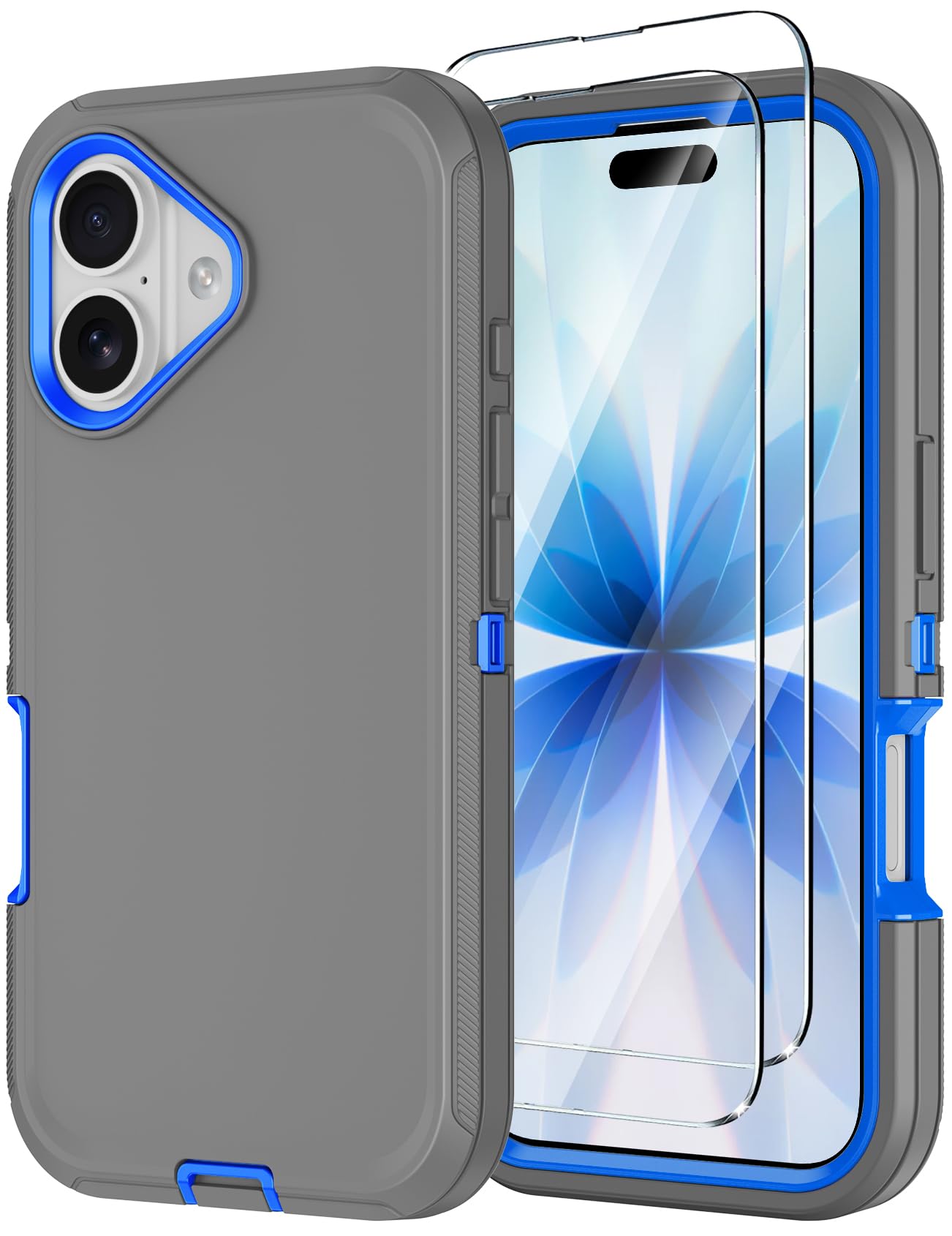 Annymall for iPhone 17 Case with Screen Protector, Heavy Duty 3-Layer Drop Protection DustProof, Military Grade Shock-Absorbing Rugged Bumper Phone Cases Cover for Apple iPhone 17 6.3" 2025 (Black)