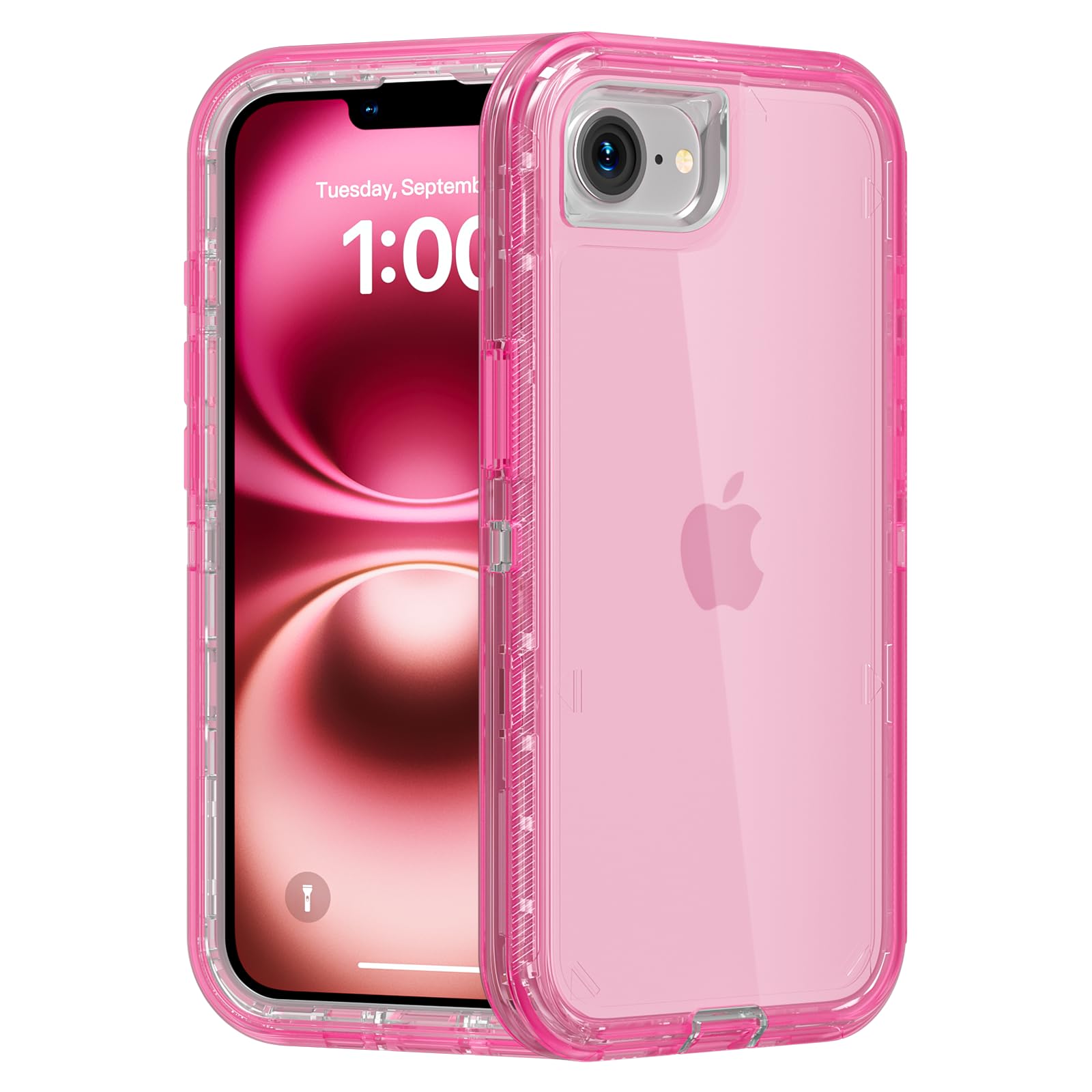 for iPhone 12 Case/iPhone 12 Pro Case, Heavy Duty Shockproof Protection Phone Cases, Anti-Drop, Dual Layer Transparent Protective Cover Compatible with iPhone 12/12 Pro, 6.1'', Clear