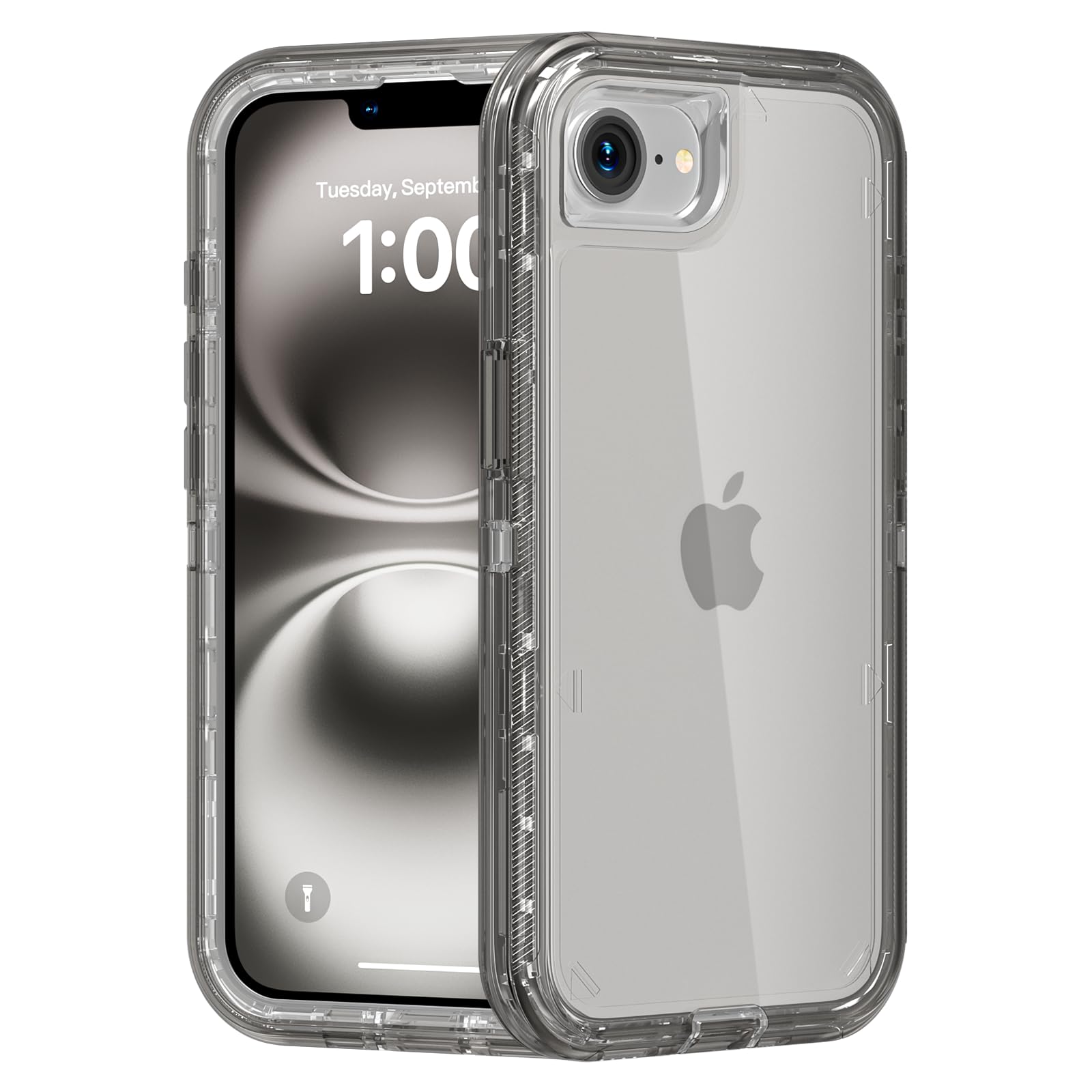 for iPhone 12 Case/iPhone 12 Pro Case, Heavy Duty Shockproof Protection Phone Cases, Anti-Drop, Dual Layer Transparent Protective Cover Compatible with iPhone 12/12 Pro, 6.1'', Clear