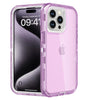 for iPhone 15 Case, Heavy Duty Shockproof Protection Phone Cases, Anti-Drop, Dual Layer Transparent Protective Cover Compatible with iPhone 15, 6.1 inch,Crystal Pink