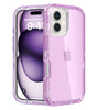 for iPhone 15 Case, Heavy Duty Shockproof Protection Phone Cases, Anti-Drop, Dual Layer Transparent Protective Cover Compatible with iPhone 15, 6.1 inch,Crystal Pink