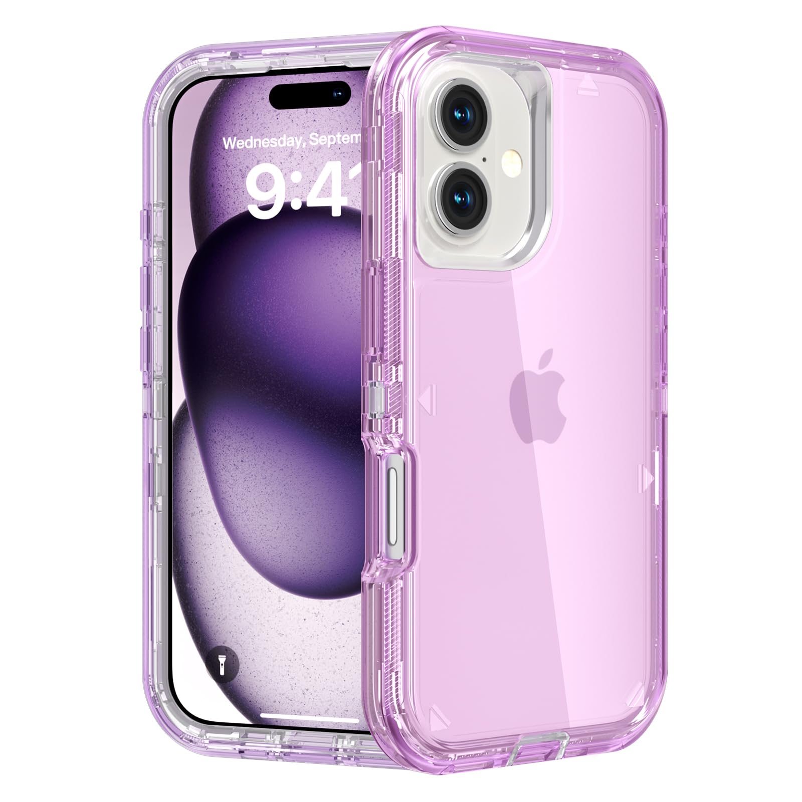 for iPhone 12 Case/iPhone 12 Pro Case, Heavy Duty Shockproof Protection Phone Cases, Anti-Drop, Dual Layer Transparent Protective Cover Compatible with iPhone 12/12 Pro, 6.1'', Clear