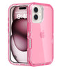 for iPhone 15 Case, Heavy Duty Shockproof Protection Phone Cases, Anti-Drop, Dual Layer Transparent Protective Cover Compatible with iPhone 15, 6.1 inch,Crystal Pink