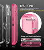 for iPhone 15 Case, Heavy Duty Shockproof Protection Phone Cases, Anti-Drop, Dual Layer Transparent Protective Cover Compatible with iPhone 15, 6.1 inch,Crystal Pink