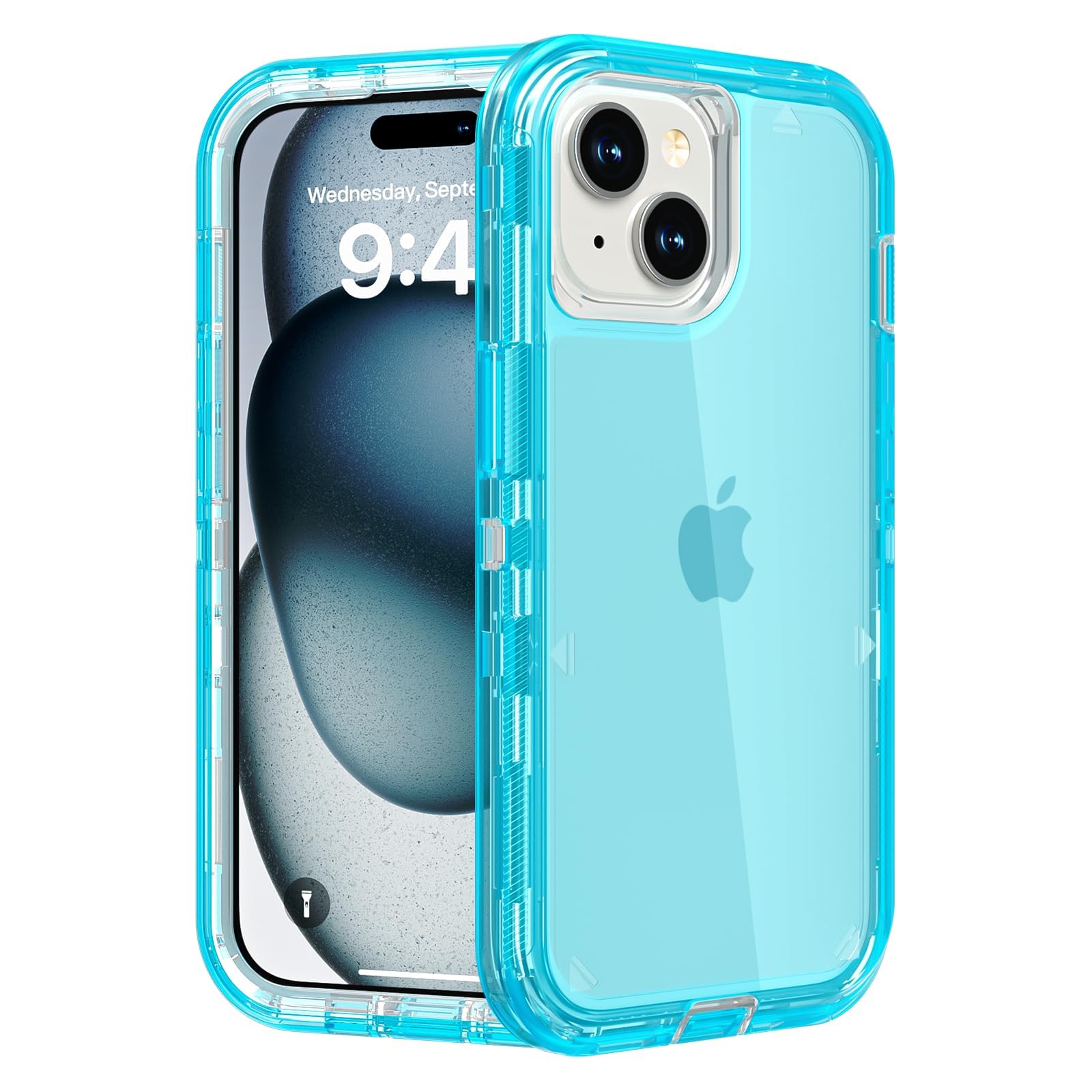 for iPhone 12 Case/iPhone 12 Pro Case, Heavy Duty Shockproof Protection Phone Cases, Anti-Drop, Dual Layer Transparent Protective Cover Compatible with iPhone 12/12 Pro, 6.1'', Clear