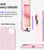 ORNARTO Compatible with iPhone 15 Case 6.1, Slim Liquid Silicone 3 Layers Full Covered Soft Gel Rubber Phone Case, Anti-Scratch Shockproof Protective Cover 6.1 Inch, Chalk Pink