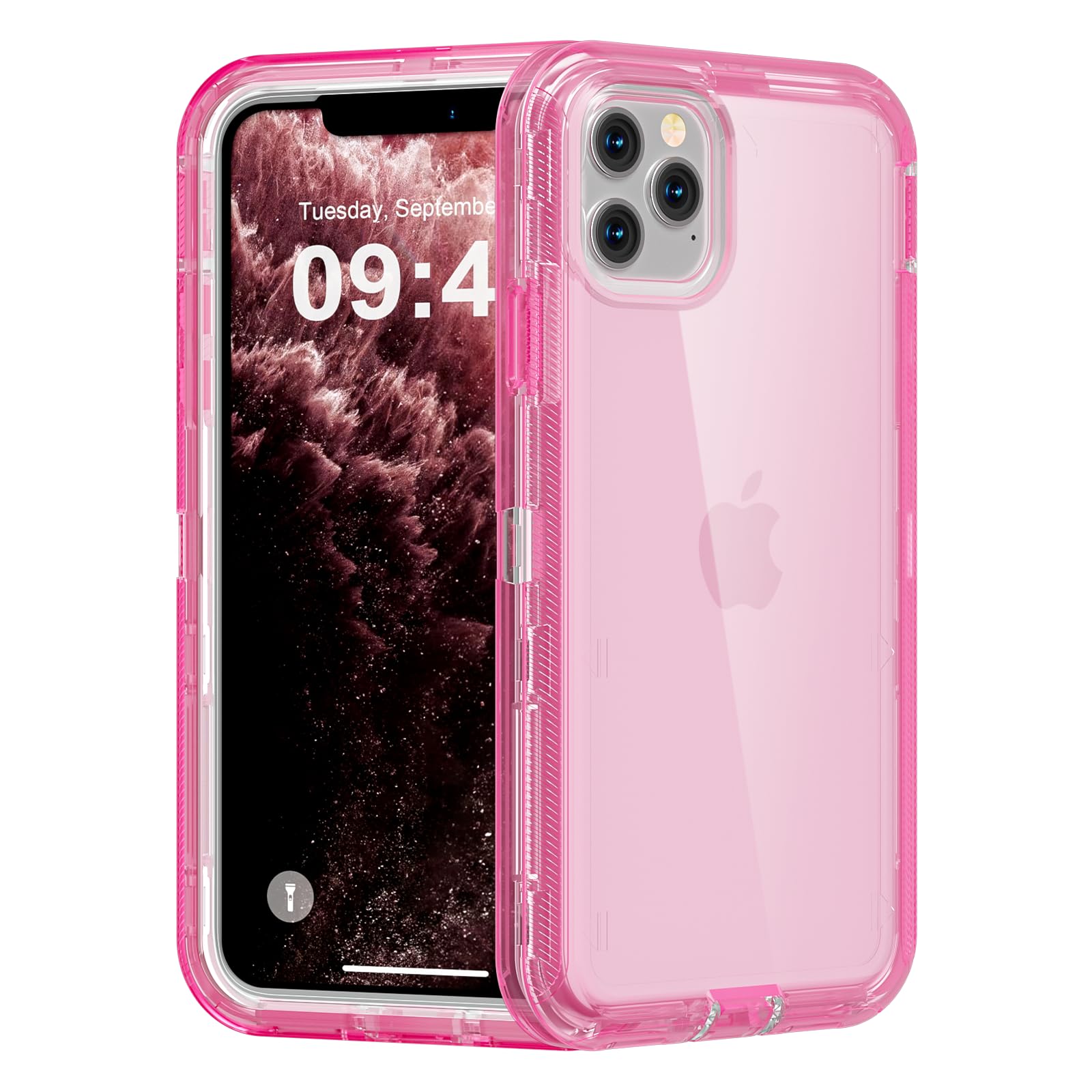for iPhone 15 Case, Heavy Duty Shockproof Protection Phone Cases, Anti-Drop, Dual Layer Transparent Protective Cover Compatible with iPhone 15, 6.1 inch,Crystal Pink
