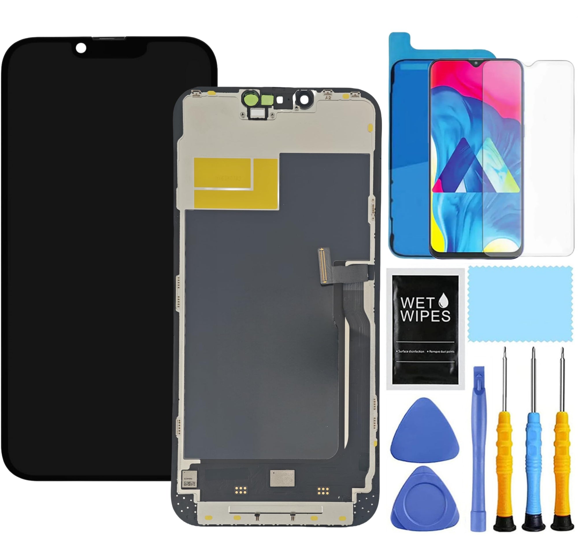 for iPhone 15 Screen Replacement for iPhone 15 Screen Replacement kit for iPhone 15 LCD Display digitizer A2846 A3089 A3092 A3090 Touch Screen Assembly with Repair Tools 6.1 inch Black