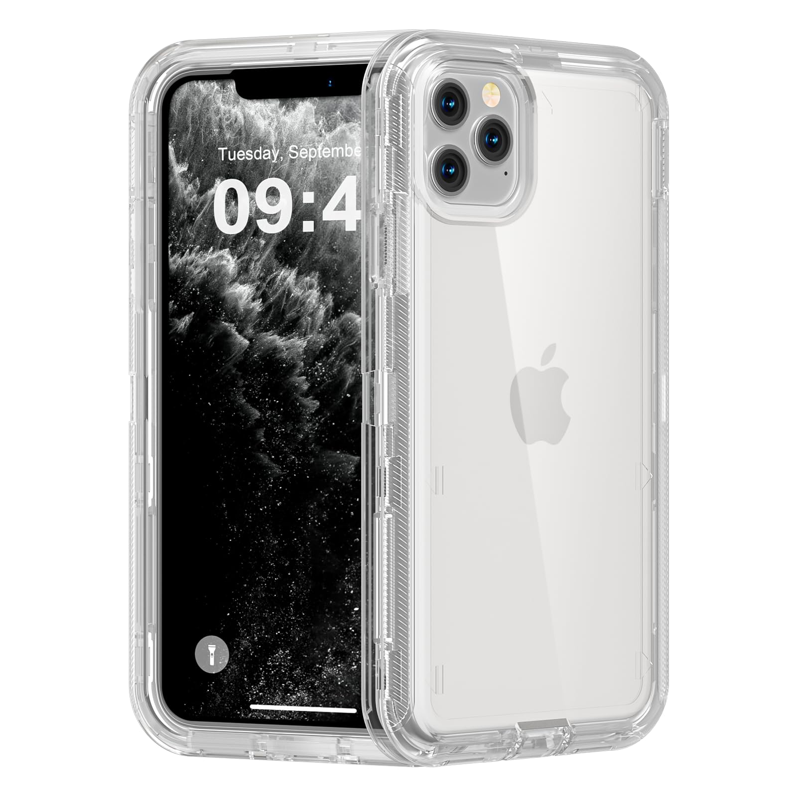 for iPhone 12 Case/iPhone 12 Pro Case, Heavy Duty Shockproof Protection Phone Cases, Anti-Drop, Dual Layer Transparent Protective Cover Compatible with iPhone 12/12 Pro, 6.1'', Clear