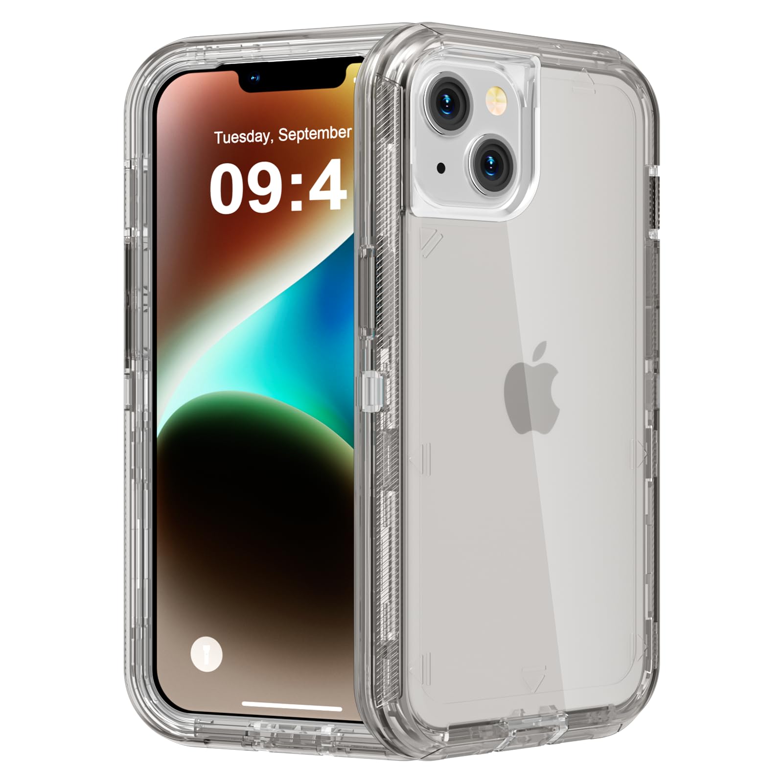 for iPhone 12 Case/iPhone 12 Pro Case, Heavy Duty Shockproof Protection Phone Cases, Anti-Drop, Dual Layer Transparent Protective Cover Compatible with iPhone 12/12 Pro, 6.1'', Clear