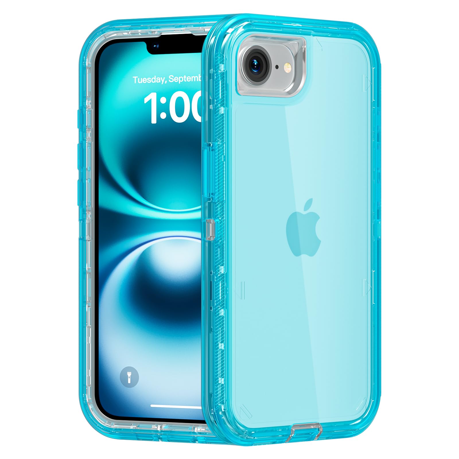 for iPhone 15 Case, Heavy Duty Shockproof Protection Phone Cases, Anti-Drop, Dual Layer Transparent Protective Cover Compatible with iPhone 15, 6.1 inch,Crystal Pink