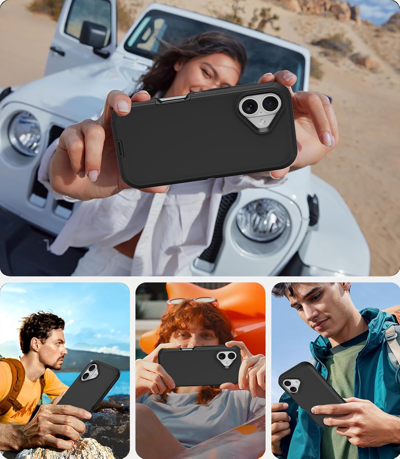 Annymall for iPhone 17 Case with Screen Protector, Heavy Duty 3-Layer Drop Protection DustProof, Military Grade Shock-Absorbing Rugged Bumper Phone Cases Cover for Apple iPhone 17 6.3" 2025 (Black)