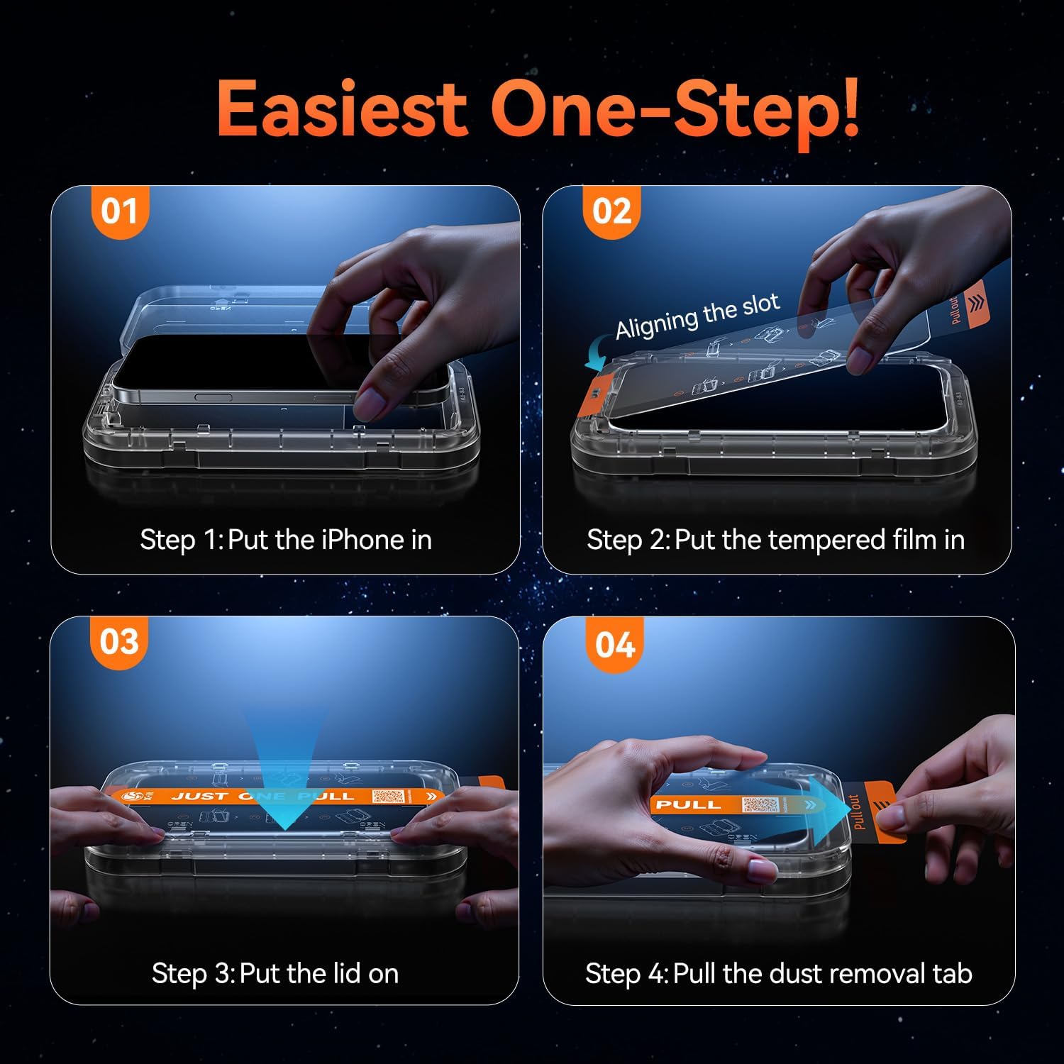 X-it 4-Pack HD Screen Protector for iPhone 16/iPhone 15,[Military Grade Shatterproof],9H+ Tempered Glass,[Automatic Dust Removal], 10x Military Protection, [Bubble-Free], Easy to Install,Case Friendly