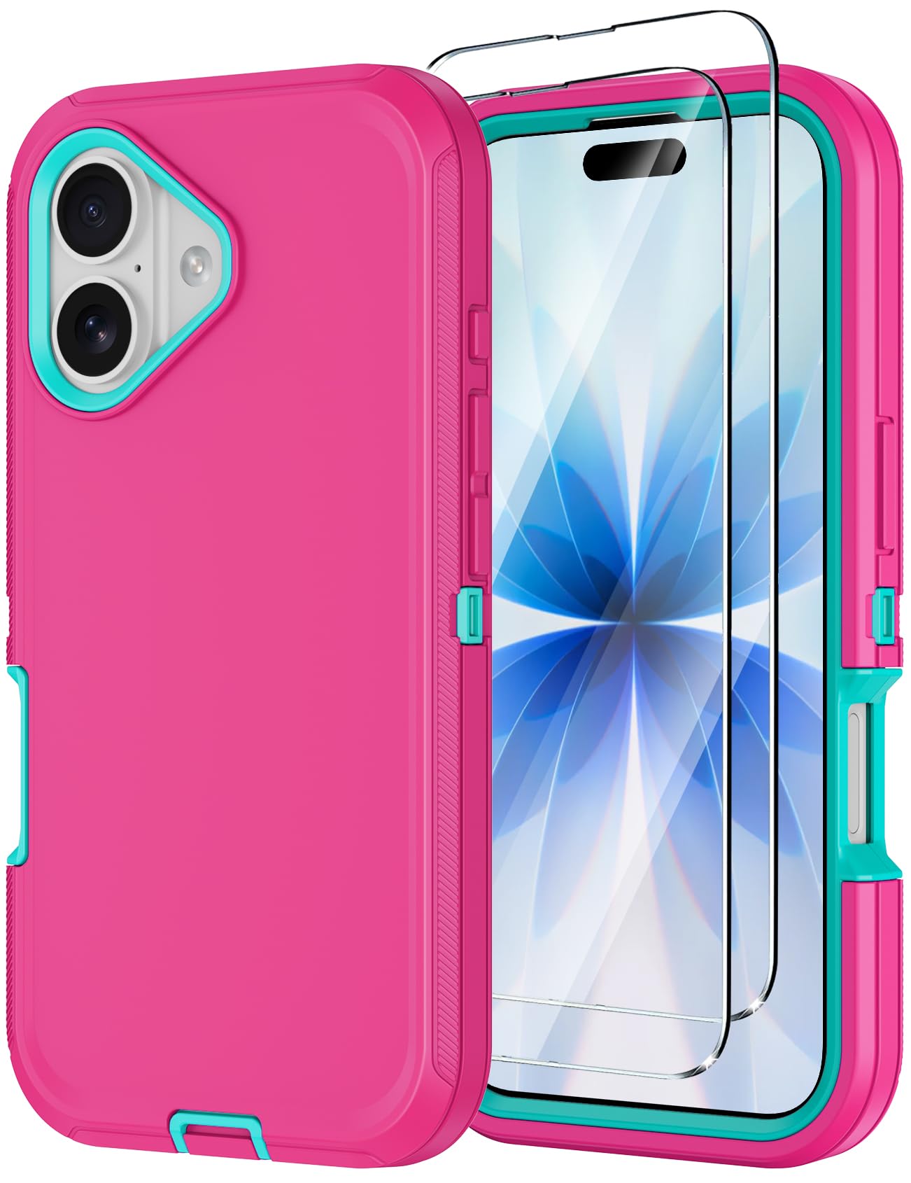 Annymall for iPhone 17 Case with Screen Protector, Heavy Duty 3-Layer Drop Protection DustProof, Military Grade Shock-Absorbing Rugged Bumper Phone Cases Cover for Apple iPhone 17 6.3" 2025 (Black)