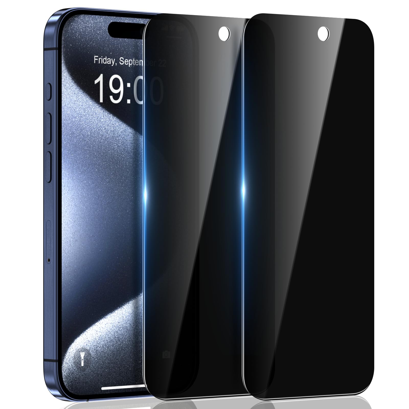 2 Pack Privacy Screen Protector for iPhone 12/12 Pro 6.1 inch, Anti-Spy Screen Protector Tempered Glass Film Shatterproof/Anti-Scratch/Touch Sensitive/No Air Bubbles/Easy to Install