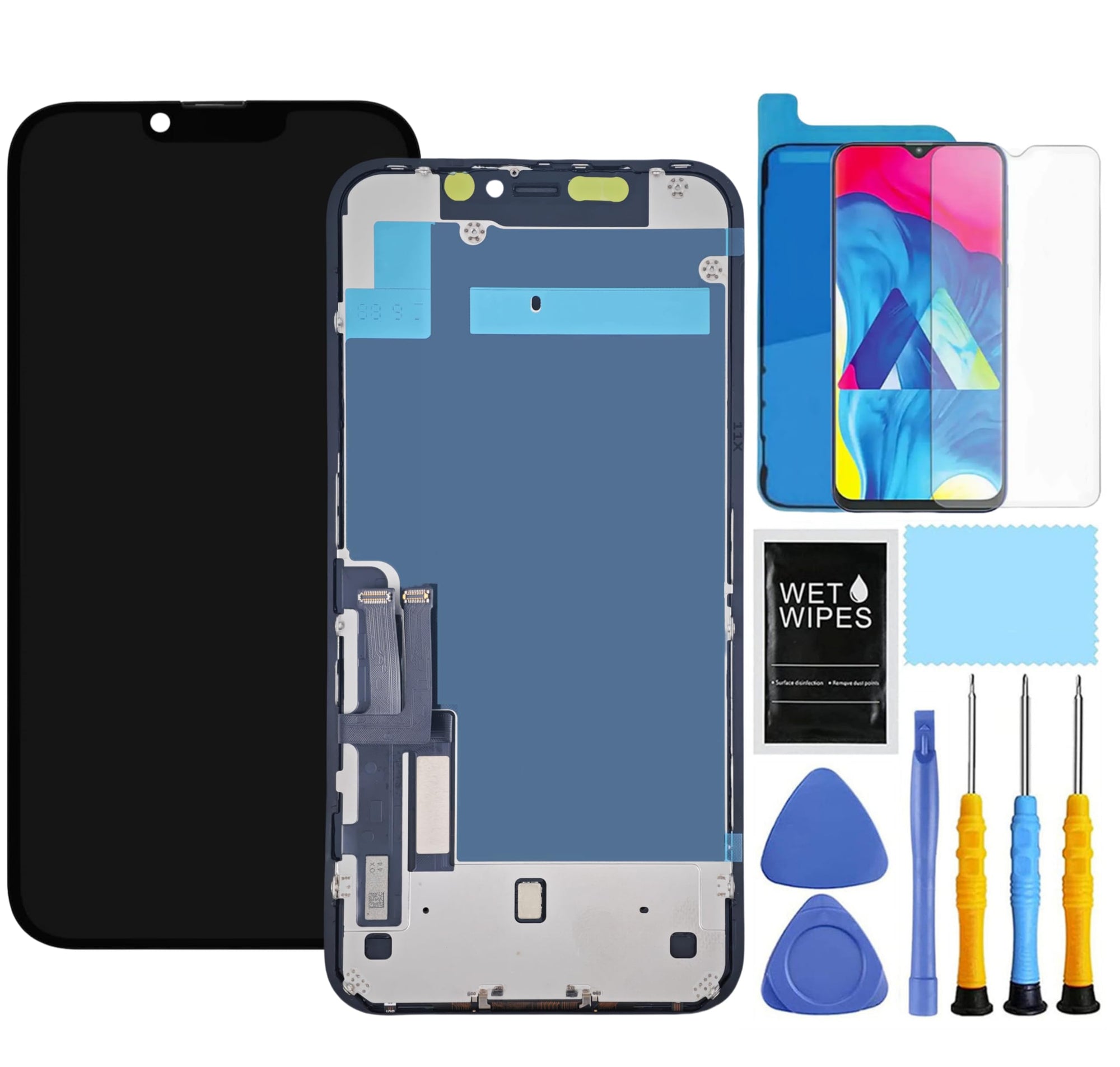 for iPhone 15 Screen Replacement for iPhone 15 Screen Replacement kit for iPhone 15 LCD Display digitizer A2846 A3089 A3092 A3090 Touch Screen Assembly with Repair Tools 6.1 inch Black