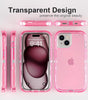 for iPhone 15 Case, Heavy Duty Shockproof Protection Phone Cases, Anti-Drop, Dual Layer Transparent Protective Cover Compatible with iPhone 15, 6.1 inch,Crystal Pink