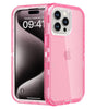 for iPhone 15 Case, Heavy Duty Shockproof Protection Phone Cases, Anti-Drop, Dual Layer Transparent Protective Cover Compatible with iPhone 15, 6.1 inch,Crystal Pink