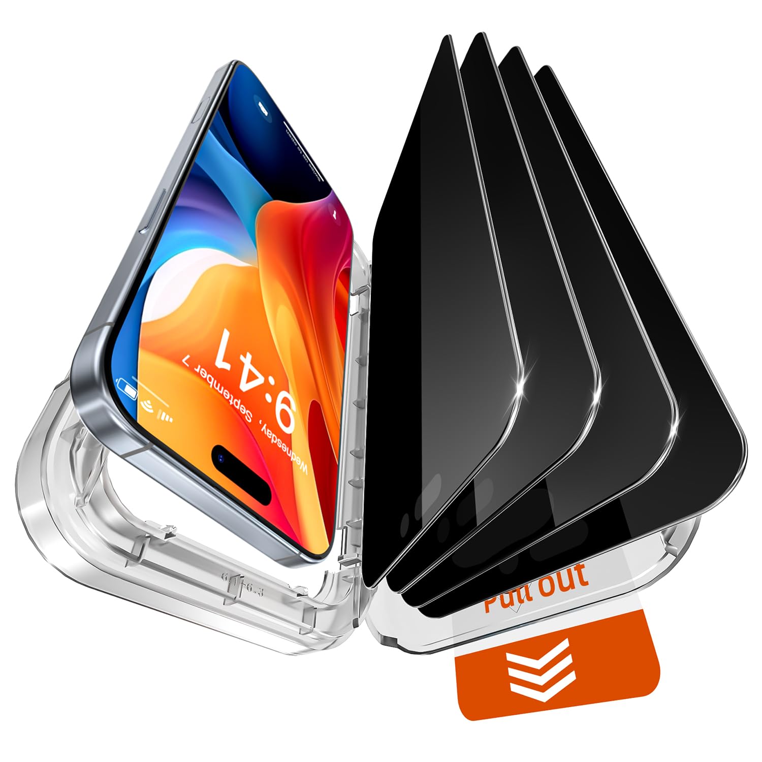 X-it 4-Pack HD Screen Protector for iPhone 16/iPhone 15,[Military Grade Shatterproof],9H+ Tempered Glass,[Automatic Dust Removal], 10x Military Protection, [Bubble-Free], Easy to Install,Case Friendly