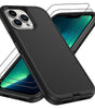 for iPhone 14 case & iPhone13 Case with 2Pcs HD Screen Protector,14 FT Military Grade 3 in 1 Shockproof/Dustproof/Drop Proof Military Grade Protective Cover for iPhone14/13 6.1-Black