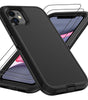 for iPhone 14 case & iPhone13 Case with 2Pcs HD Screen Protector,14 FT Military Grade 3 in 1 Shockproof/Dustproof/Drop Proof Military Grade Protective Cover for iPhone14/13 6.1-Black